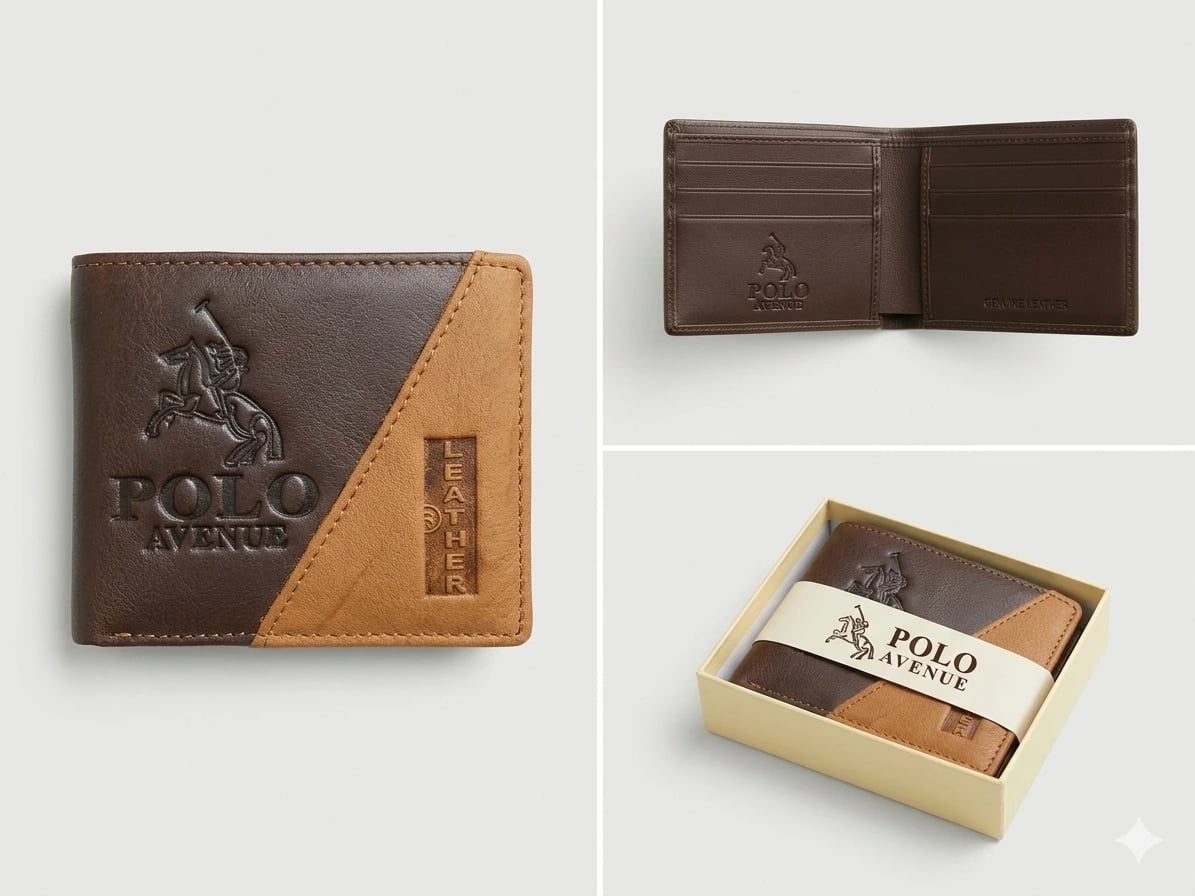 Polo Avenue Leather Bifold Wallet for Men