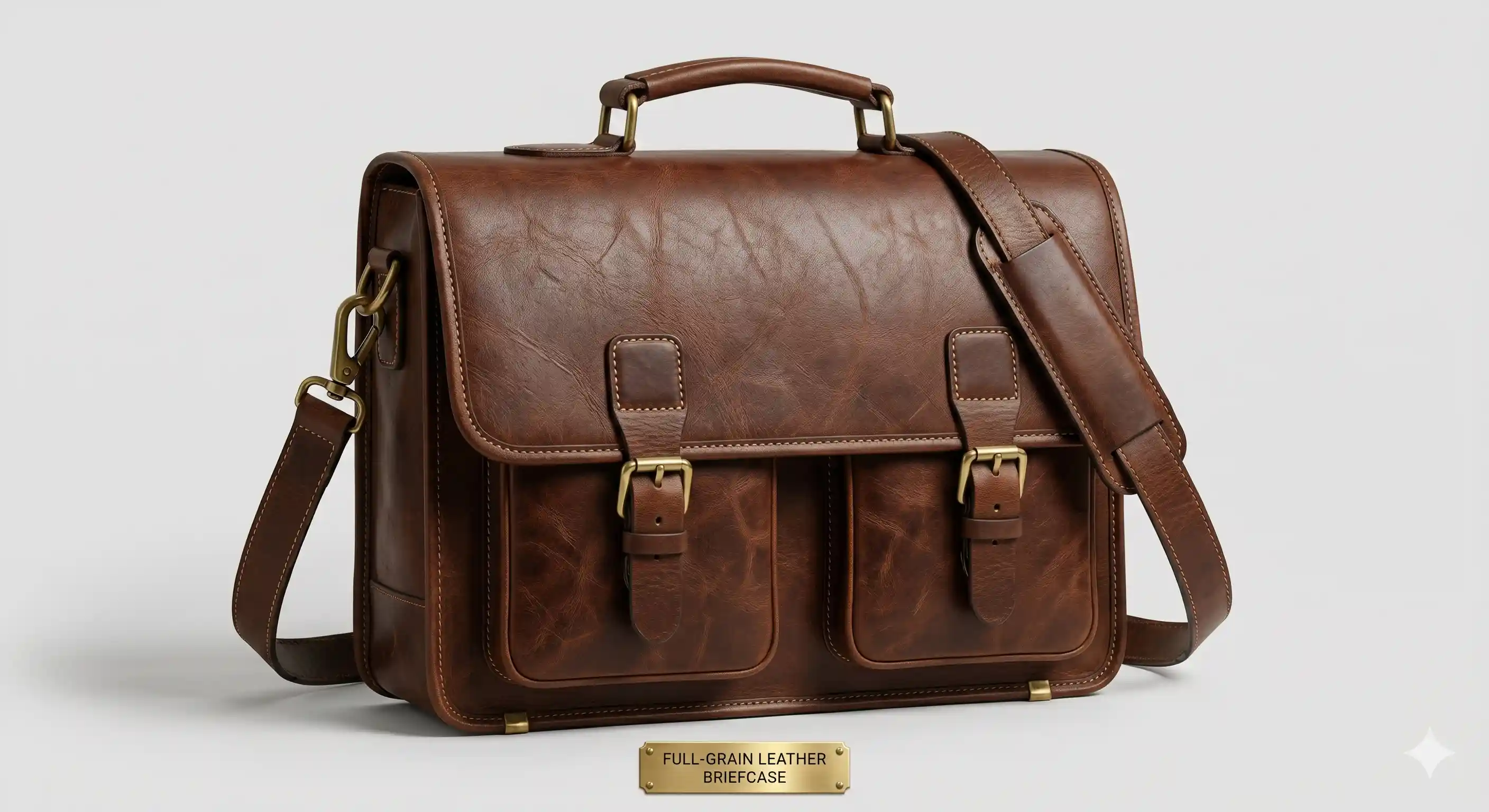 Full-Grain Leather Briefcase