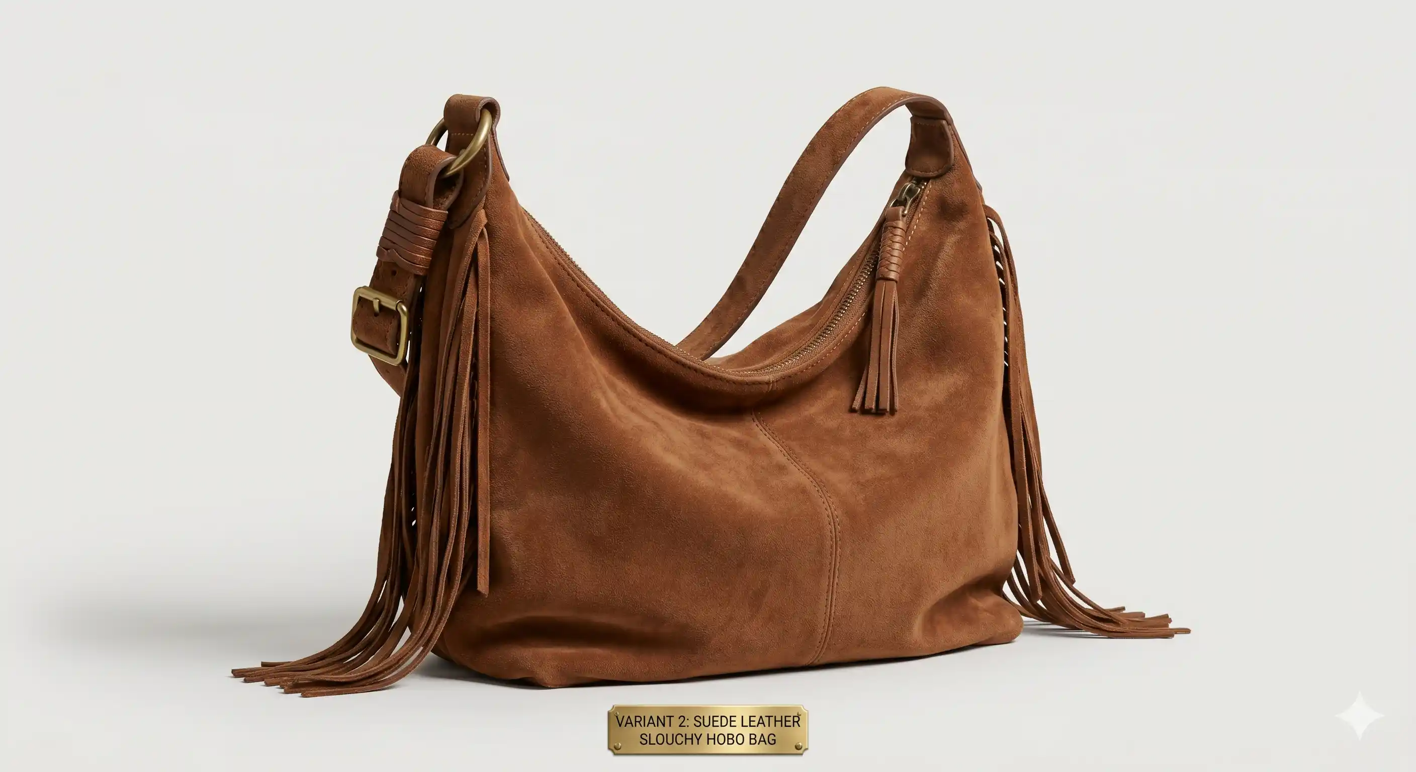 Suede Leather Slouchy Hobo