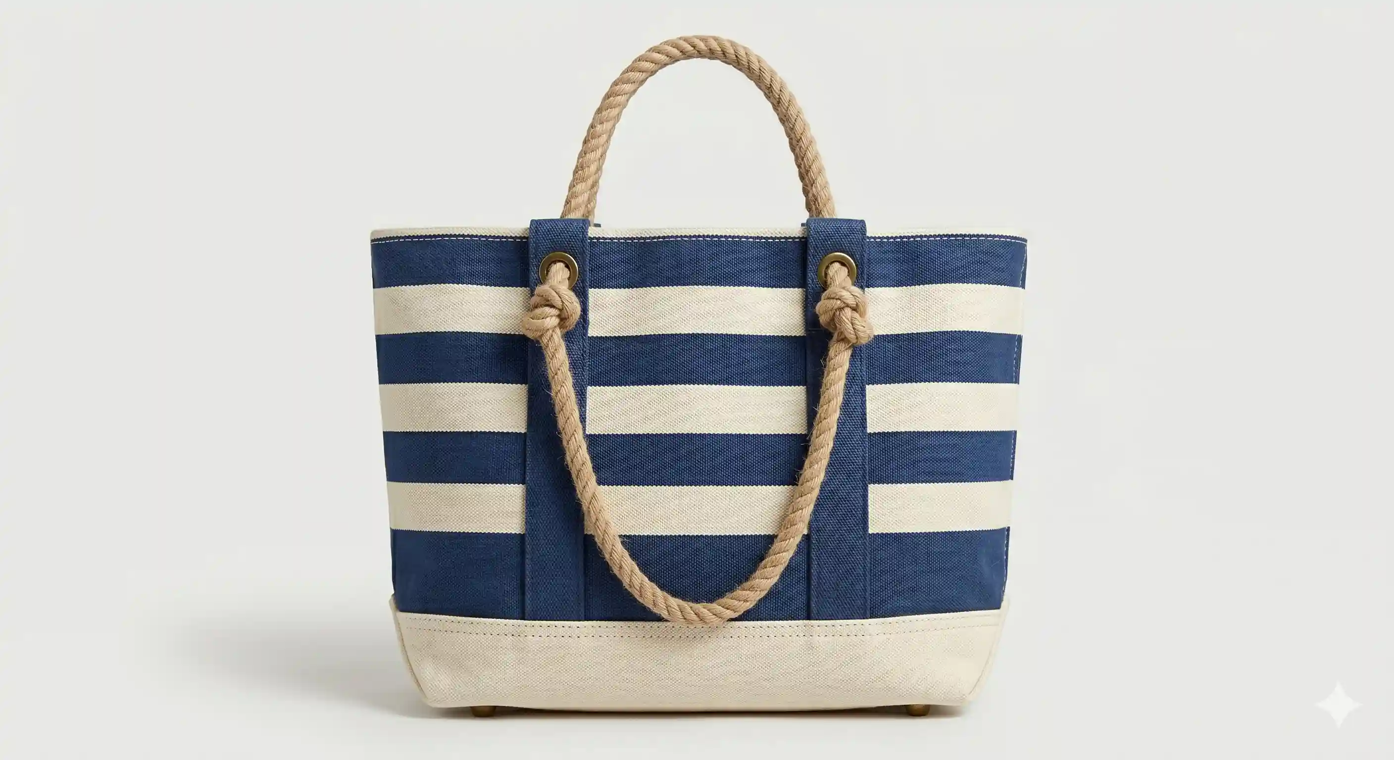Nautical Stripe Canvas Tote