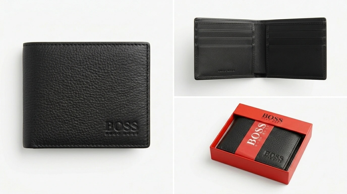 BOSS Leather Bifold Wallet for Men