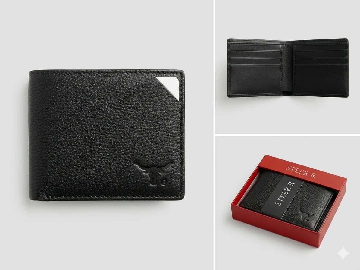 Bull Leather Bifold Wallet for Men