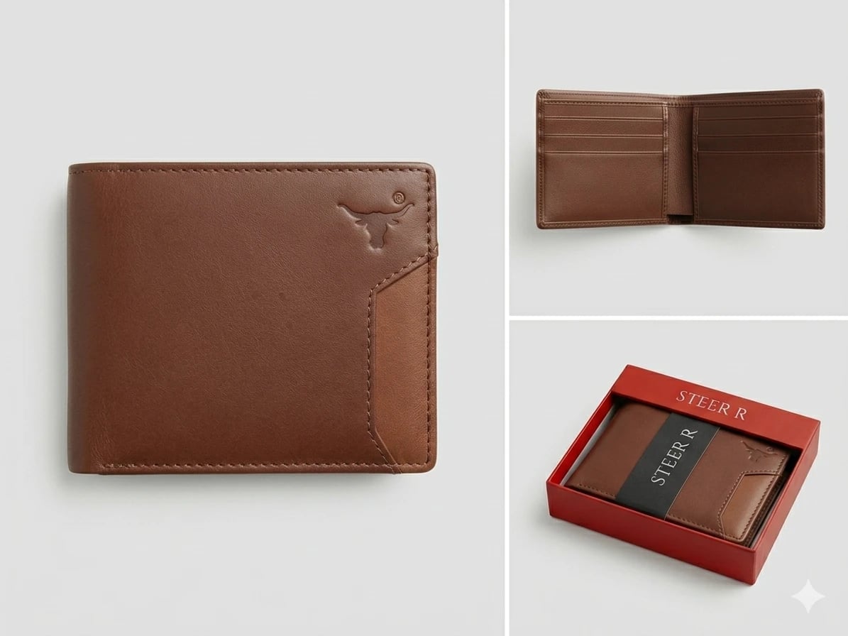 Bull Leather Bifold Wallet for Men — alternate view